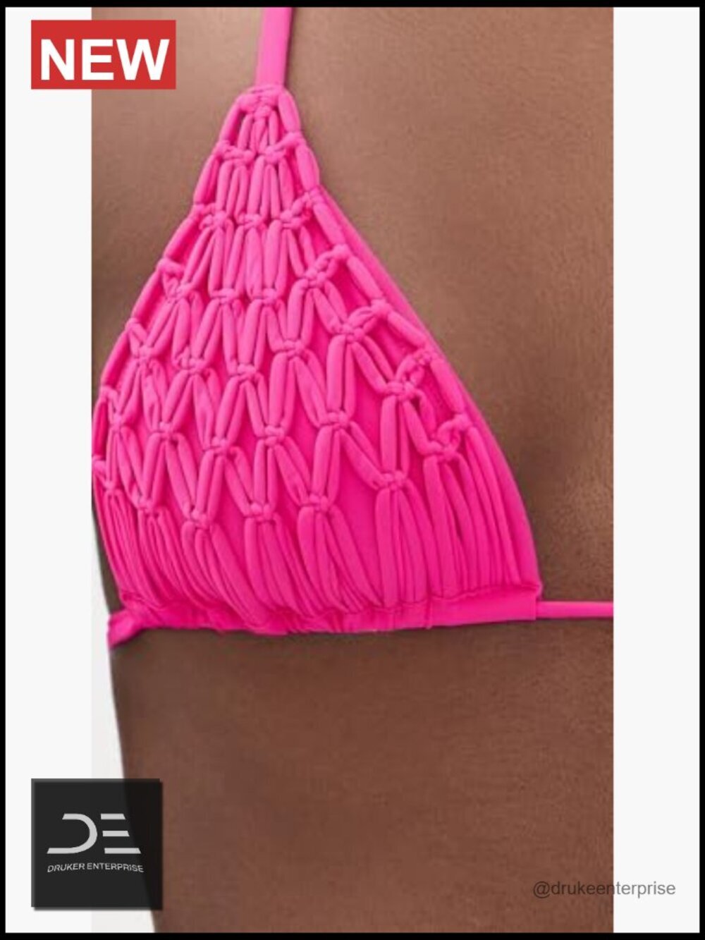 Triangle Bikini Top with Removable Padding, Nylon Blend, Hand Wash - Picture 6 of 6